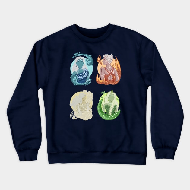 FOUR ELEMENTS GODDESSES Crewneck Sweatshirt by ulricartistic